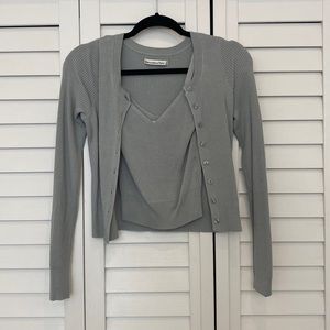 XS Abercrombie & Fitch sage green sweater set
